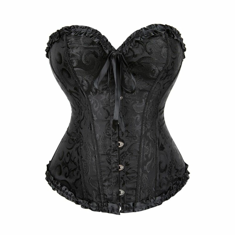 Корсет з бюстом Star Night Corset Top XS, з гачками і шнурівкою, чорний - Зображення 3