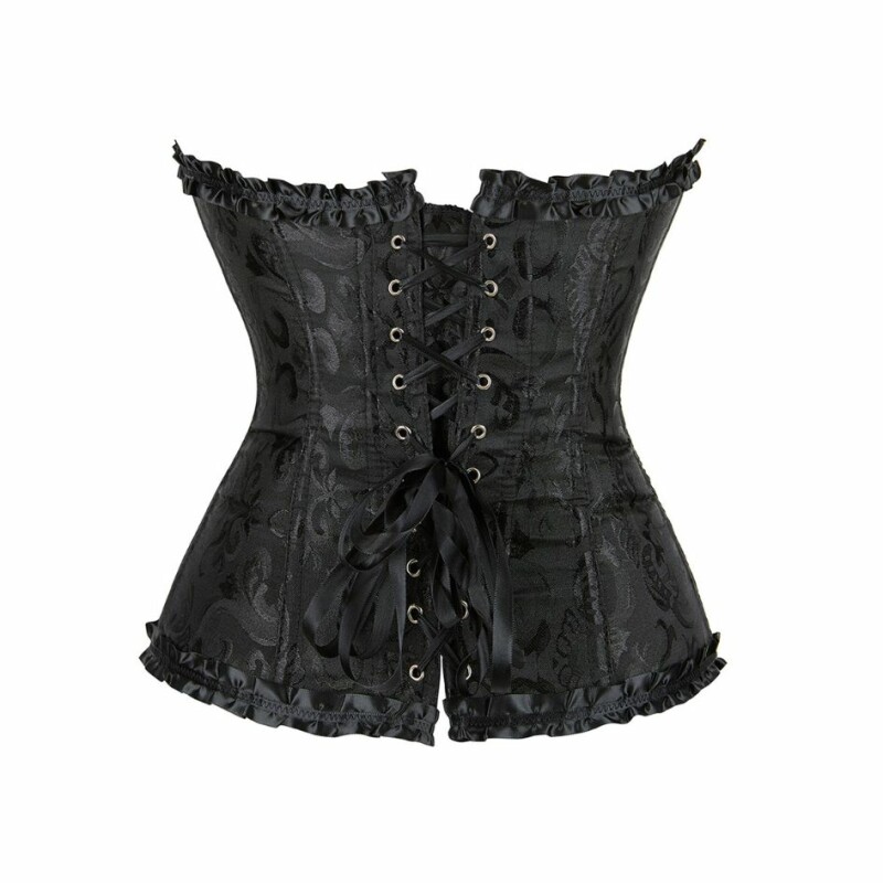 Корсет з бюстом Star Night Corset Top XS, з гачками і шнурівкою, чорний - Зображення 5