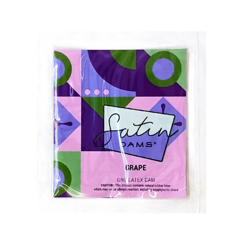 Серветка для кунілінгусу латексна Grape Satin Latex Dams для орального сексу, 15 см x 25 см, 1 шт - Изображение 1