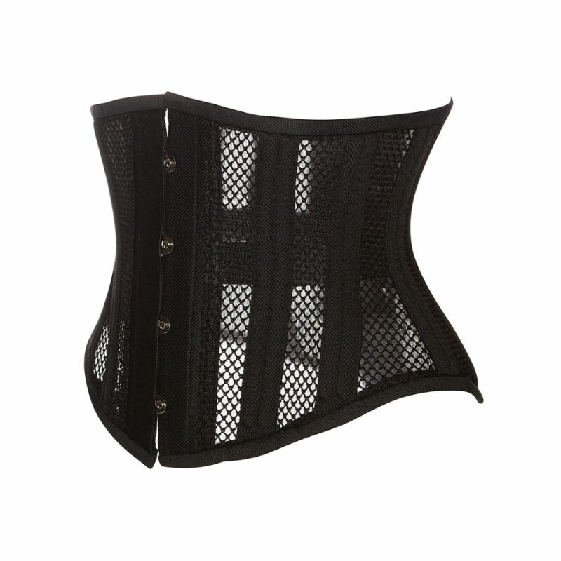 Корсет із сітки Star Night Steel Bones Grid Corsets S, з гачками і шнурівкою, чорний - Изображение 5