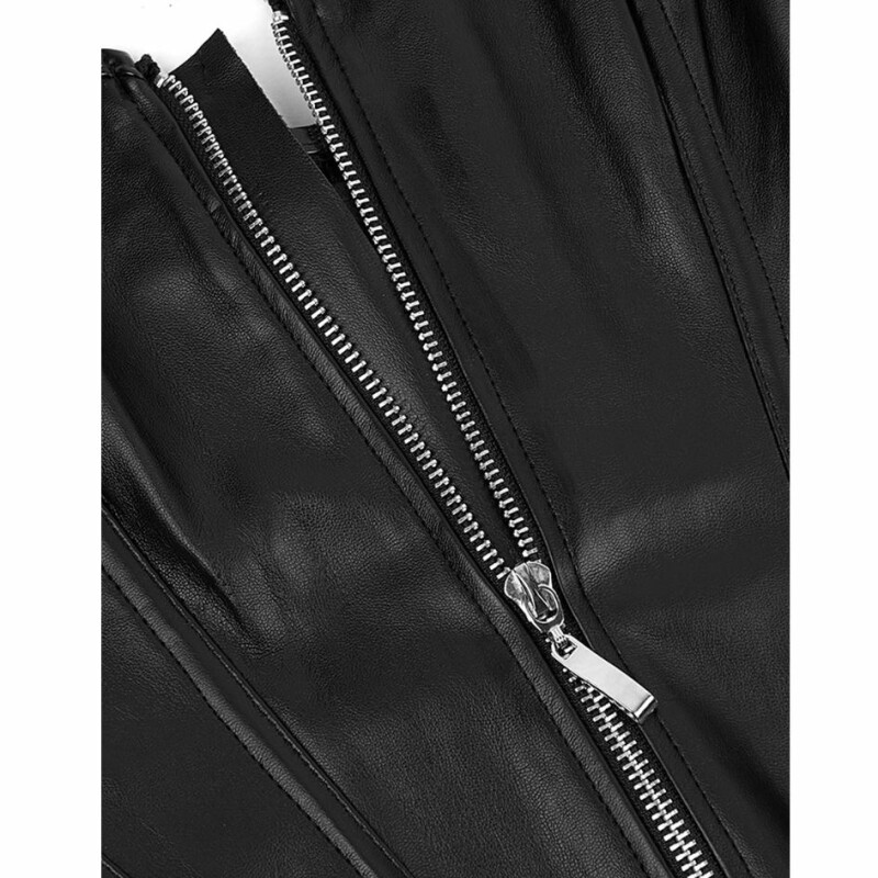 Корсет із застібкою-блискавкою Star Night Sexy Leather, M, і шнурівкою, чорний - Зображення 6