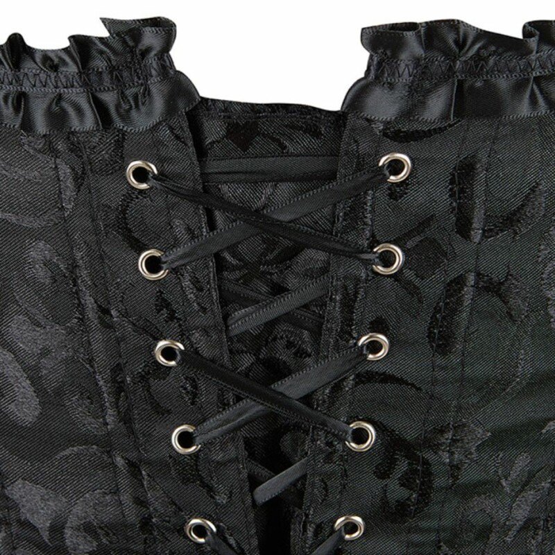 Корсет з бюстом Star Night Corset Top XS, з гачками і шнурівкою, чорний - Зображення 6