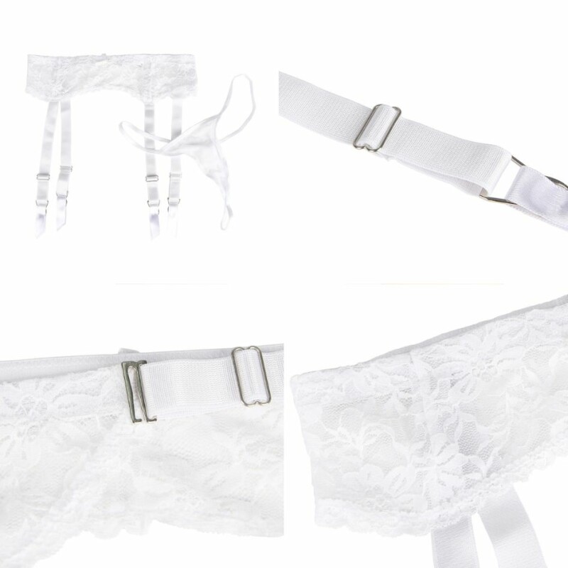 Пояс для панчіх з трусиками Star Night Lace Garter and Panty білий, XS-S - Изображение 4