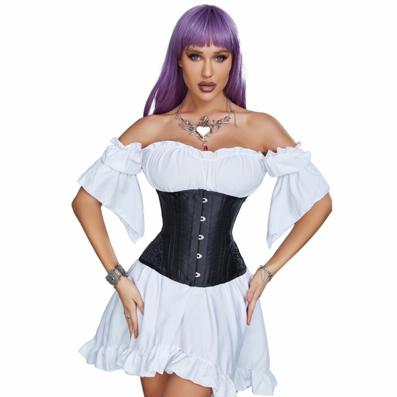 Корсет Star Night Corset XL, з гачками і шнурівкою, чорний