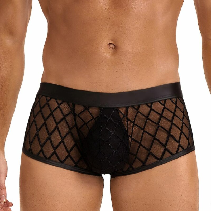 Труси чоловічі Star Night Sheer Boxer, з сіточкою, чорні, S