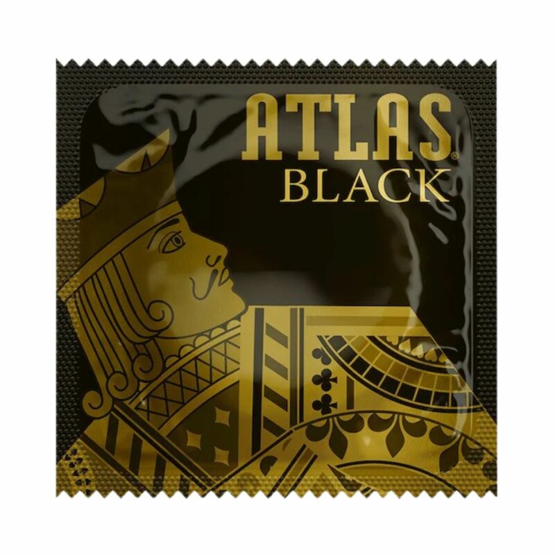 Презерватив латексний Atlas Black зі змащенням, 1 шт