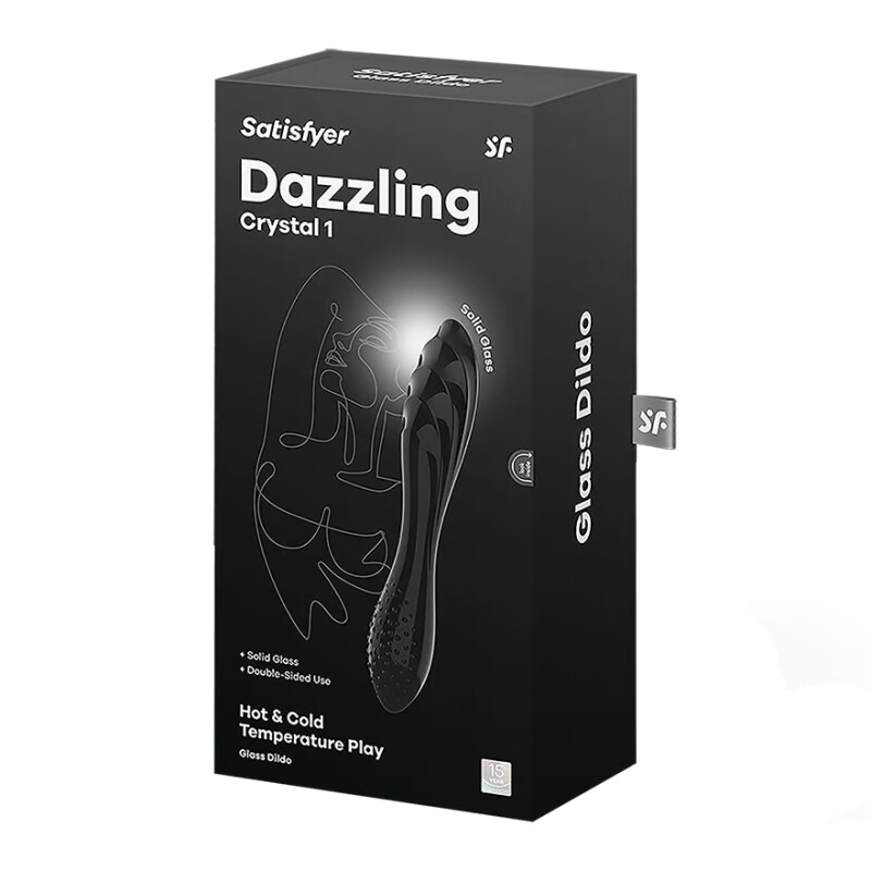 Подвійний фалоімітатор Dazzling Crystal 1 чорний, 18.4 х 3.3 см - Зображення 1