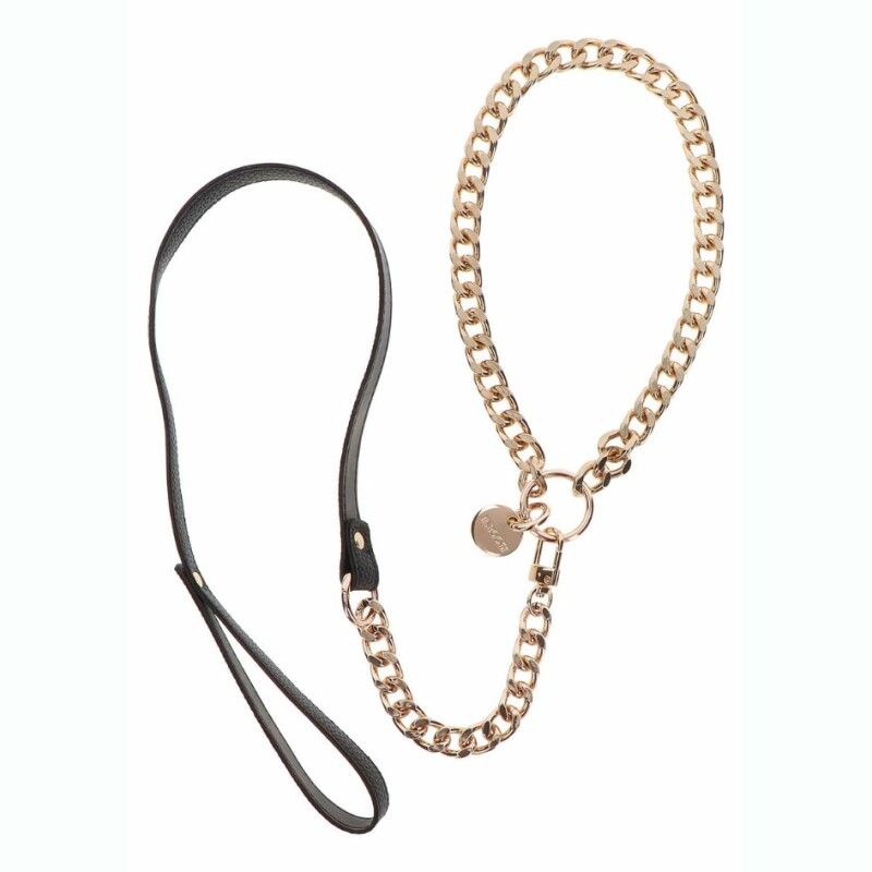 Нашийник ланцюг із повідцем Taboom Dona Statement Collar and leash, золотий, 49 см х 75 см - Изображение 1