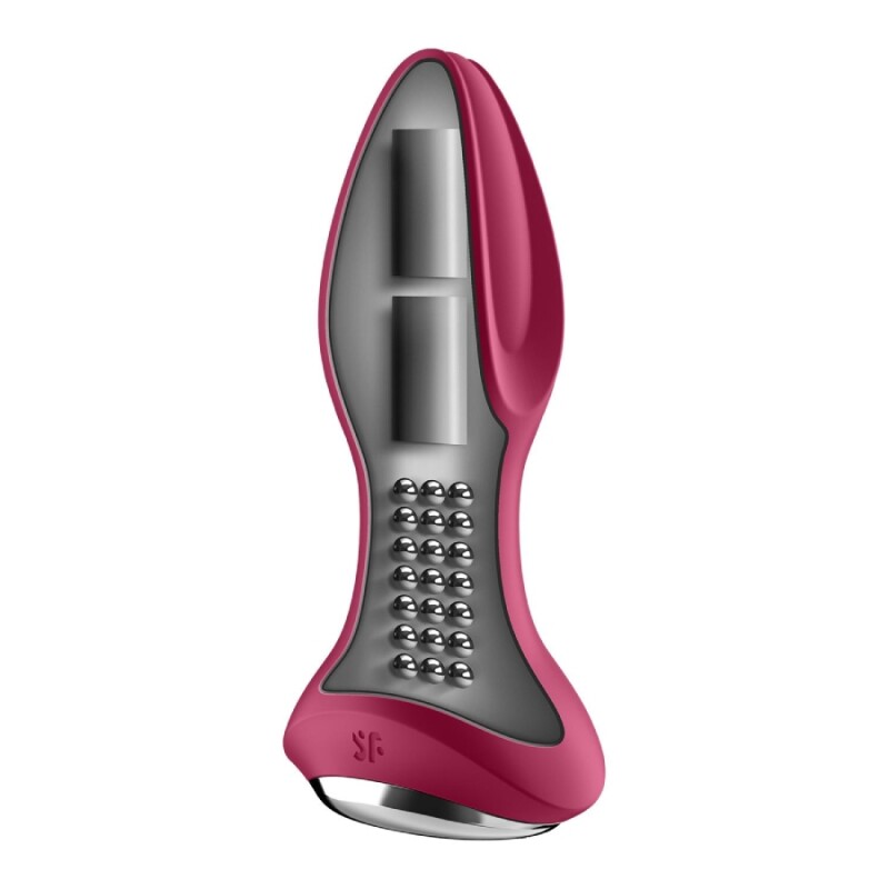 Анальний вібратор Satisfyer Rotator Plug 2+ з додатком та ротацією, бордова, 13.5 х 5.5 см - Изображение 3
