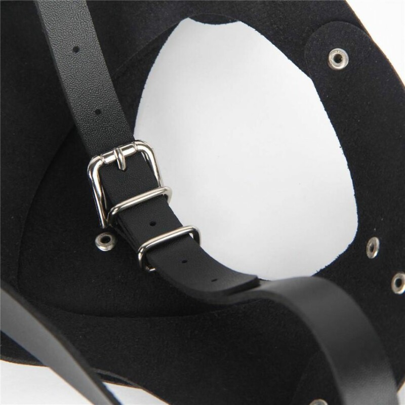 Маска кішечки з екошкіри Star Night Cat Eye Mask з металевою фурнітурою, чорна - Зображення 3
