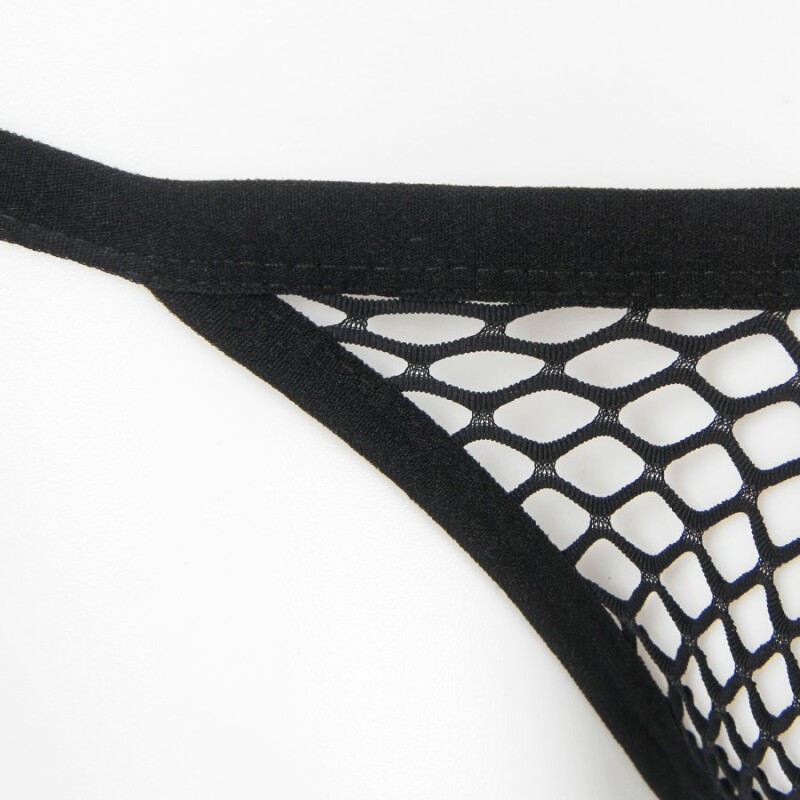 Чоловічі стрінги в сіточку Fishnet Thong Star Night чорні, L - Изображение 3