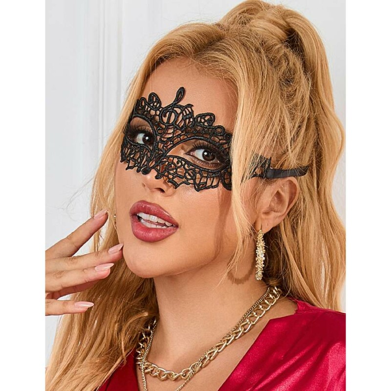 Маска Star Night мереживна, чорна, One Size - Зображення 1