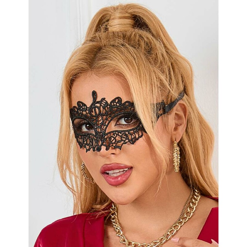Маска Star Night мереживна, чорна, One Size - Зображення 2