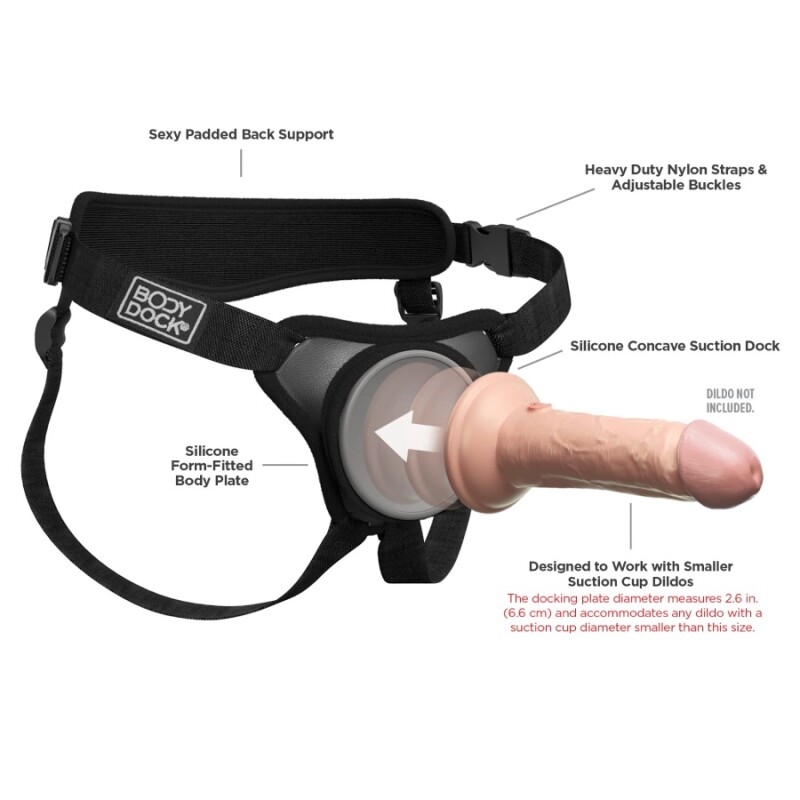 Трусики для страпона Pipedream Body Dock Elite Mini Harness, чорні - Изображение 3