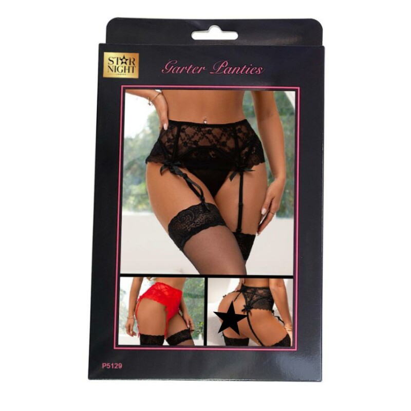 Пояс для панчіх з трусиками Star Night Lace Garter Panty чорний, XS-S - Изображение 3