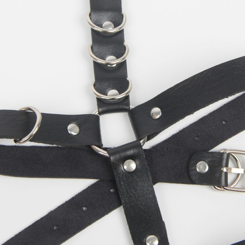 Портупея гартери на ноги Star Night Bandage Garter з екошкіри з металевою фурнітурою, чорна, OS - Зображення 2