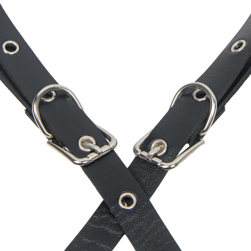 Портупея зі штучної шкіри Star Night Punk Leather з ланцюжками, чорна, OS - Зображення 4