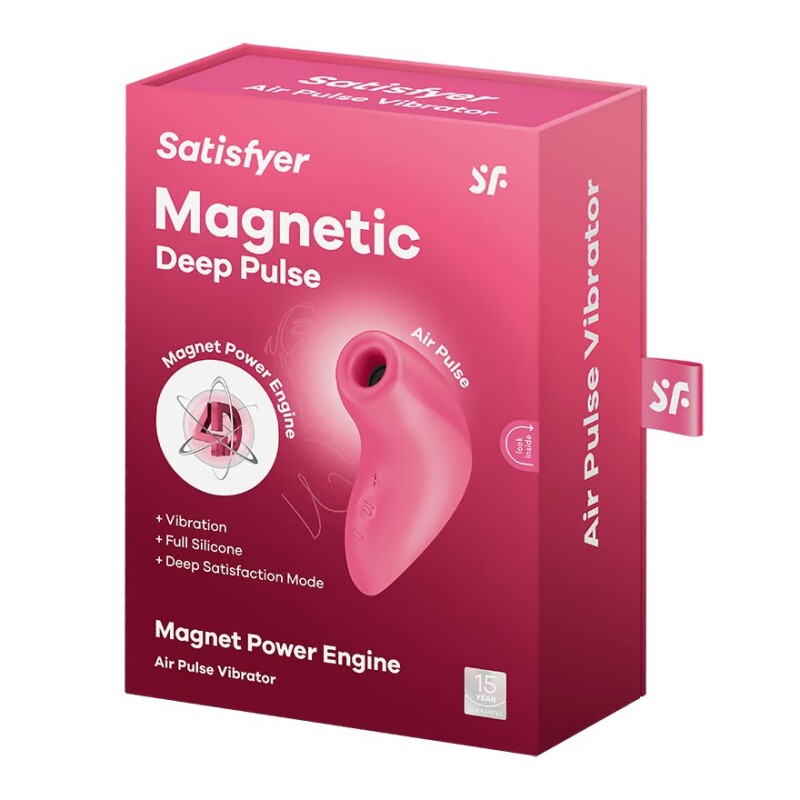Вібратор Magnetic Deep Pulse з вакуумною стимуляцією клітора, червоний, 11.6 х 4.8 см - Изображение 1