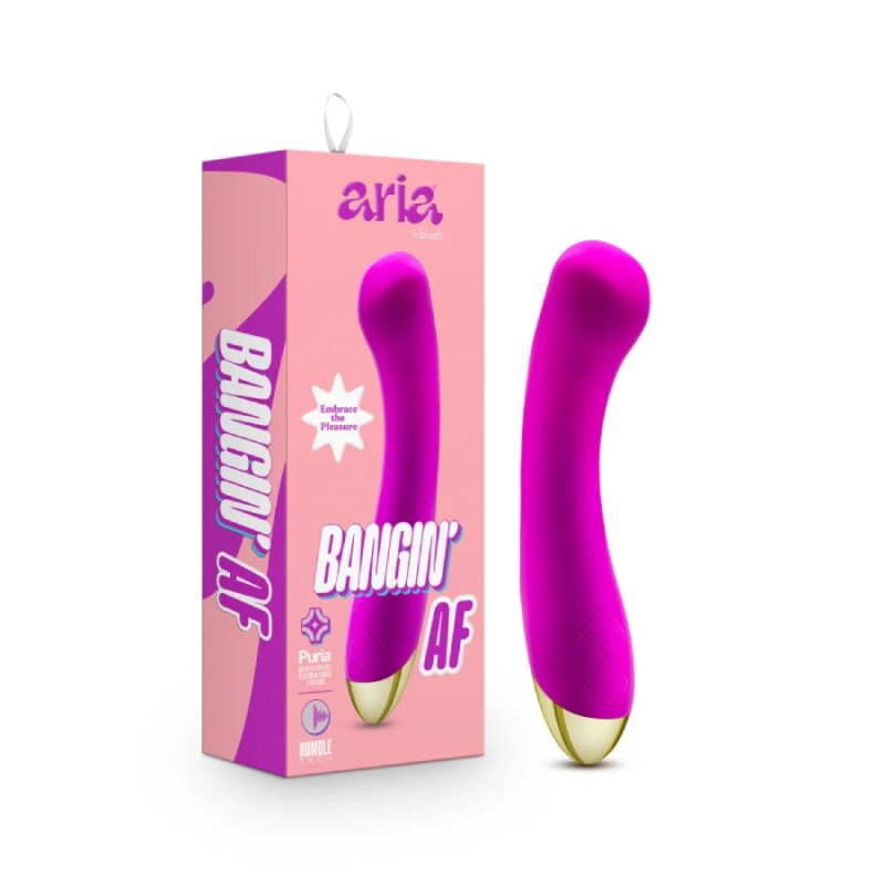Вібратор Aria By Blush Bangin' AF для точки G, фіолетовий, 18.4 х 3.2 см