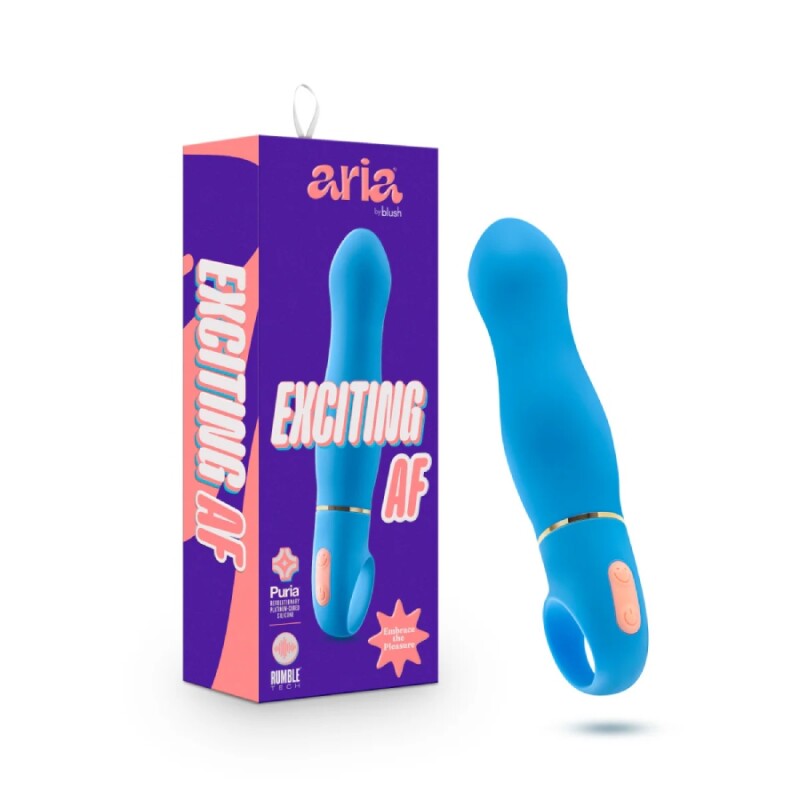 Вібратор Aria By Blush Exciting AF для точки G, блакитний, 15.9 х 3.8 см