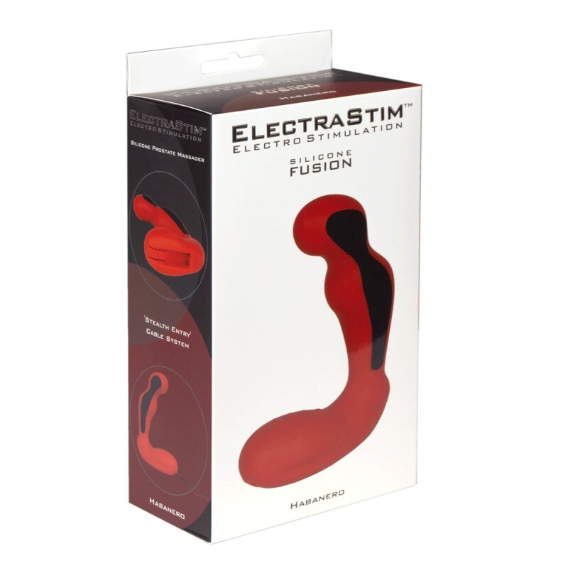 Масажер простати ElectroStim Fusion Habanero з електростимуляцією, червоний, 13.1 х 4.1 см