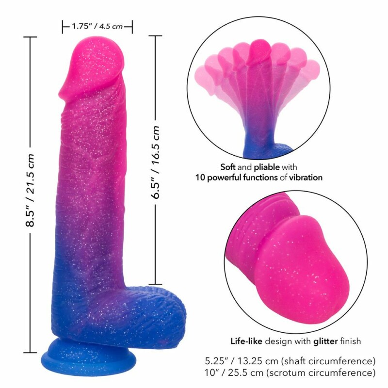 Вібратор реалістичний CalExotics Naughty Bits на присосці, різнокольоровий, 21.5 х 4.5 см - Изображение 4