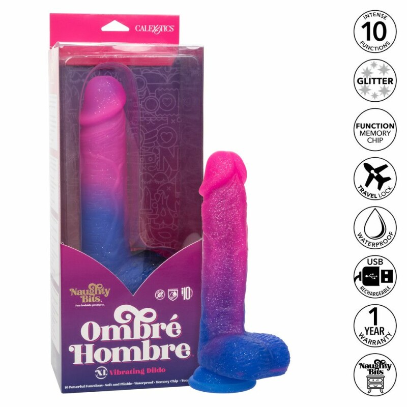 Вібратор реалістичний CalExotics Naughty Bits на присосці, різнокольоровий, 21.5 х 4.5 см - Изображение 6