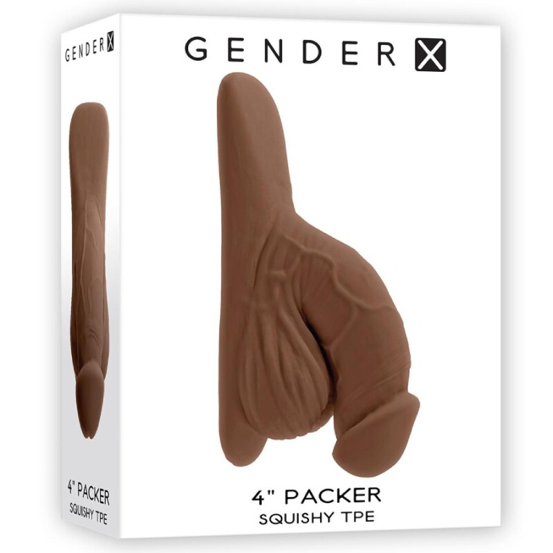 Реалістична накладка Evolved Gender X 4 у вигляді пеніса, коричнева, 15.2 х 4 см - Изображение 1