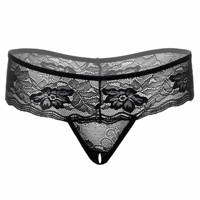 Стрінги з інтимним доступом Daring Intimates Jane з мереживом, чорні, S-M - Зображення 2