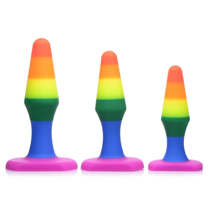 Набір анальних пробок Frisky Rainbow різнокольоровий, 3 шт - Зображення 2
