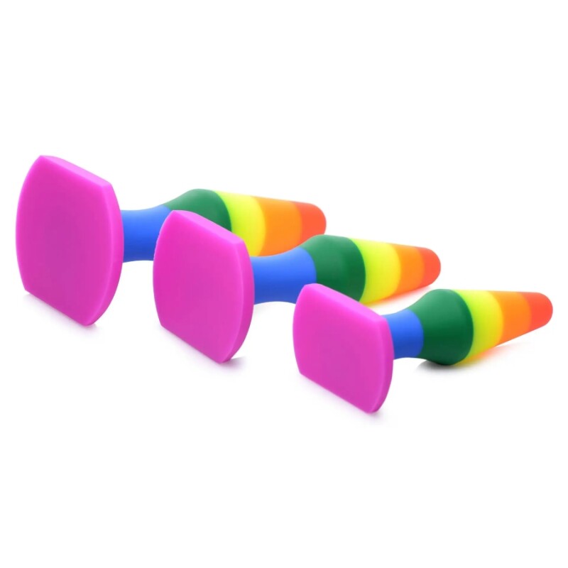 Набір анальних пробок Frisky Rainbow різнокольоровий, 3 шт - Зображення 3