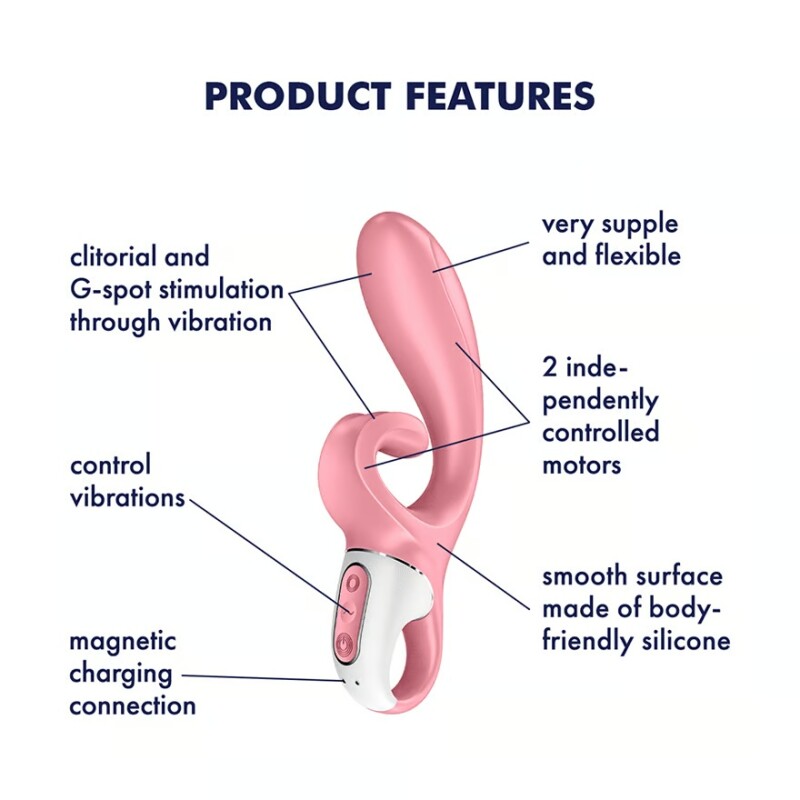 Вібратор-кролик Satisfyer Hug Me з підключенням до додатка, рожевий, 21 х 4.1 см - Зображення 3