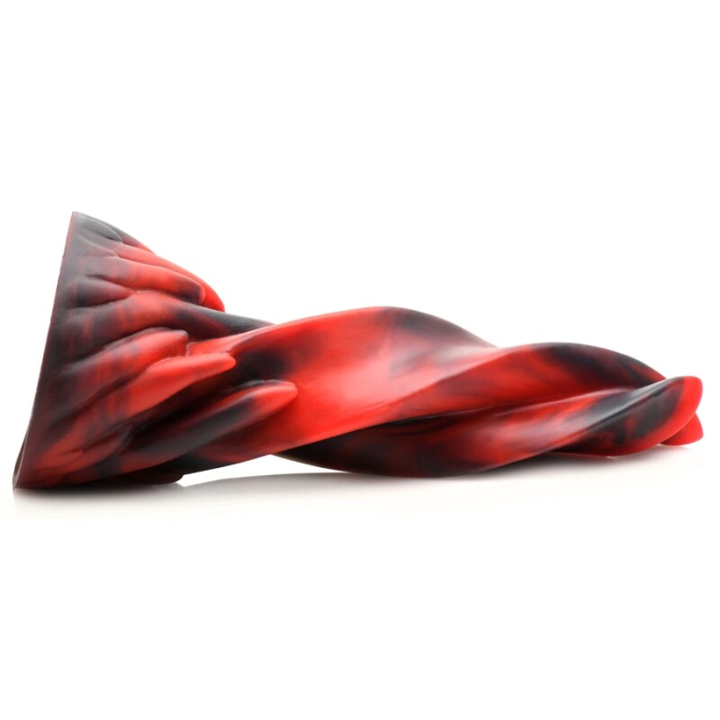 Фалоімітатор нереалістичний XR Brands Hell Kiss Twisted Tongues на присосці, червоно-чорний, 18.8 х 5.6 см - Зображення 3