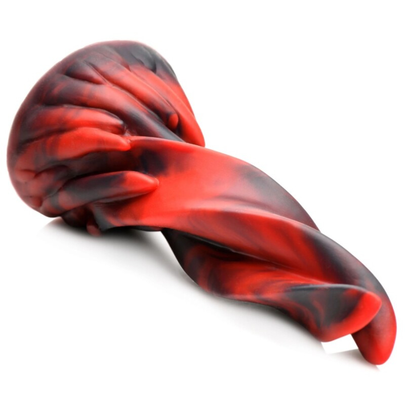 Фалоімітатор нереалістичний XR Brands Hell Kiss Twisted Tongues на присосці, червоно-чорний, 18.8 х 5.6 см - Зображення 4
