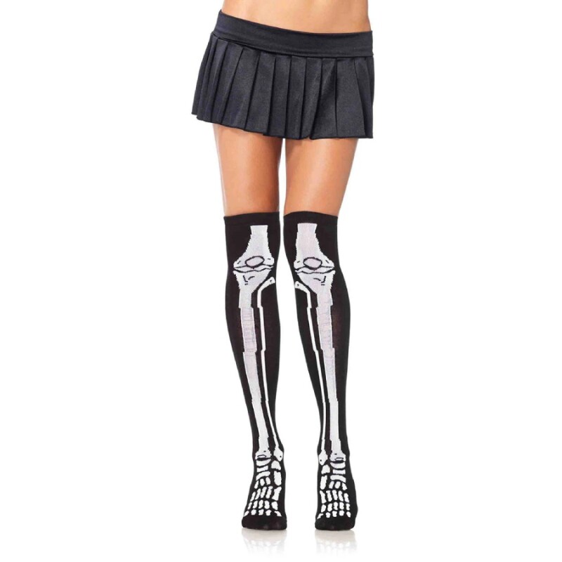 Шкарпетки довгі Leg Avenue Frankie Skeleton, чорні-білі, One Size - Зображення 4