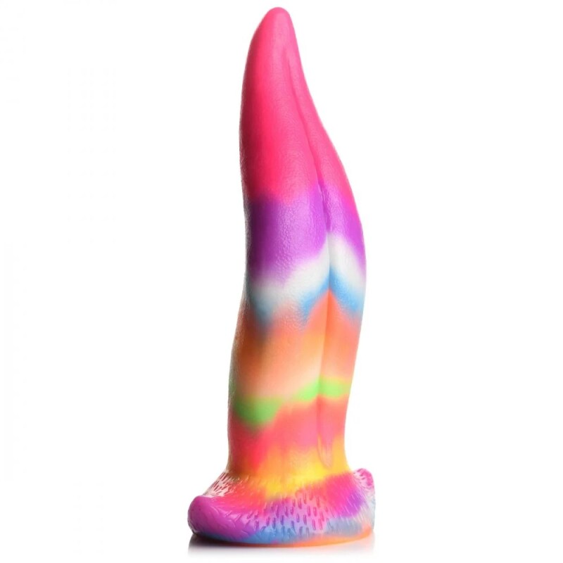 Фалоімітатор у вигляді язика XR Brands Unicorn Kiss світиться у темряві, різнокольоровий, 21.3 х 5.8 см - Изображение 5