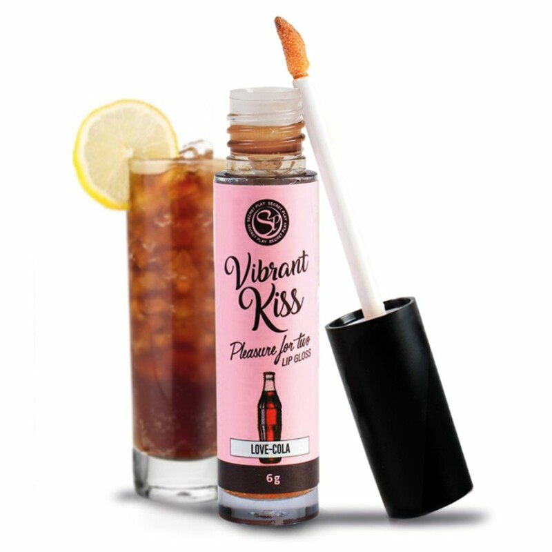 Блиск для губ із вібрацією Secret Play Vibrant Kiss Cola зі смаком, для орального сексу, 6 г