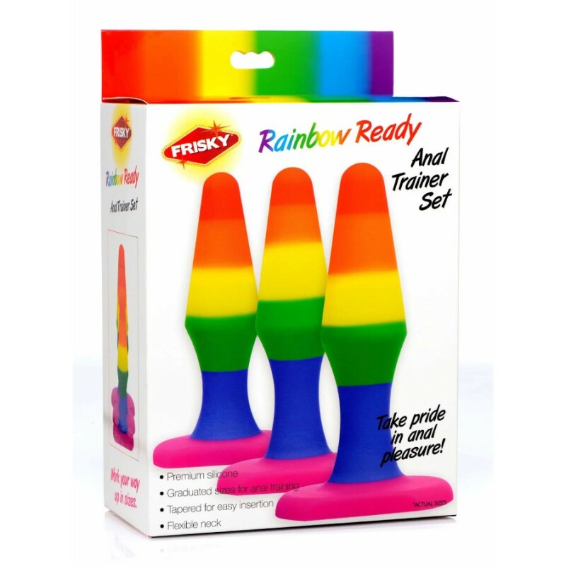 Набір анальних пробок Frisky Rainbow різнокольоровий, 3 шт