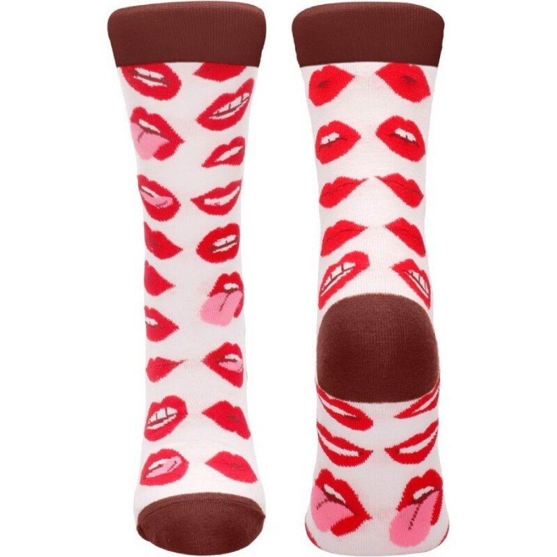 Шкарпетки Shots Sexy Socks Lip Love, біло-червоні, 36-41