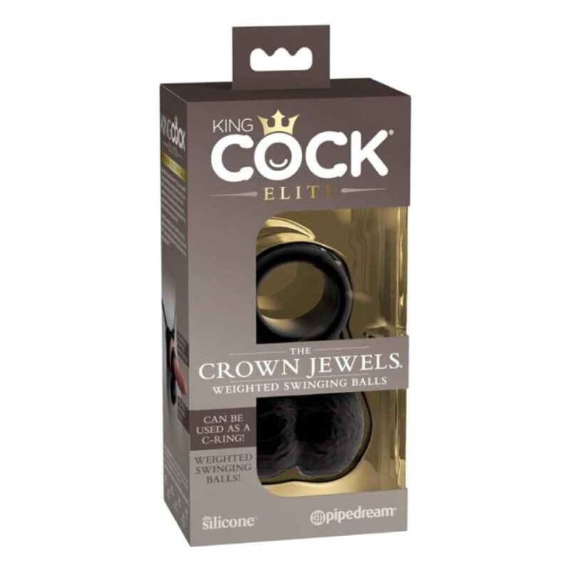 Насадка для страпону мошонка Pipedream King Cock Elite чорна, 10.8 х 6.8 см