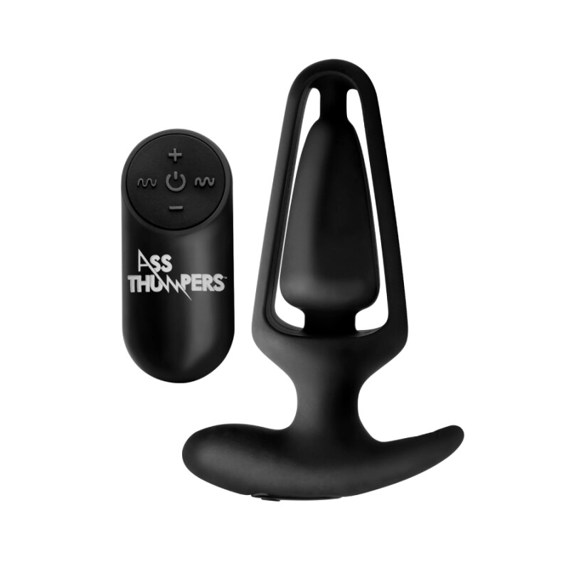Анальний вібратор XR Brands Ass Thumpers з дистанційним керуванням, чорний, 13.2 х 4.6 см