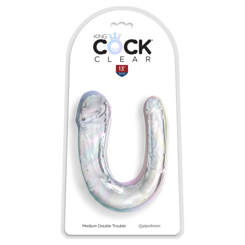 Фалоімітатор подвійний Pipedream King Cock Clear, прозорий, 33 х 4 см