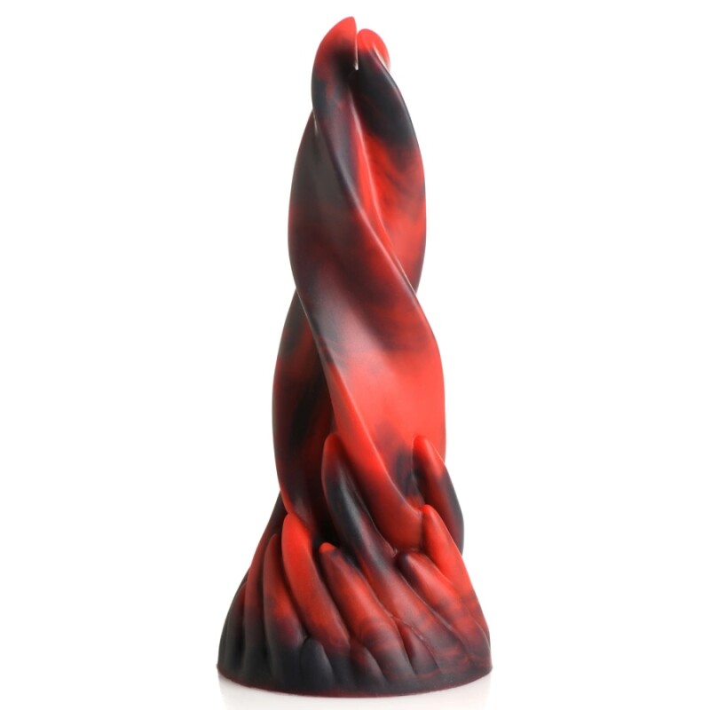 Фалоімітатор нереалістичний XR Brands Hell Kiss Twisted Tongues на присосці, червоно-чорний, 18.8 х 5.6 см
