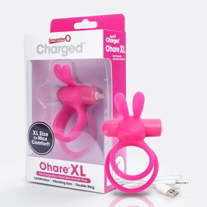 Ерекційне віброкільце Charged Ohare XL з вушками для клітора, рожеве, 3.5, х 5 см - Изображение 1