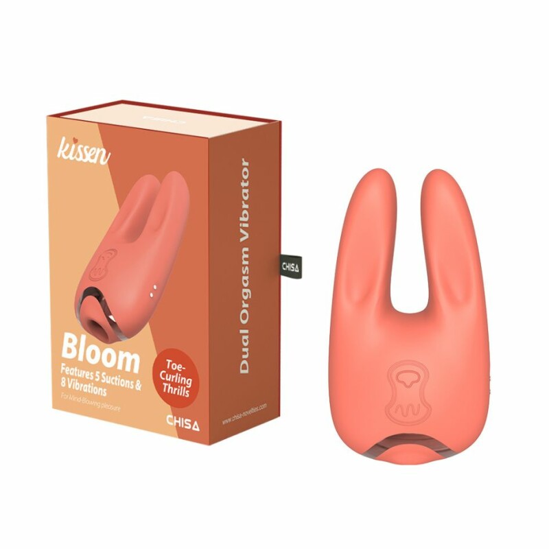 Стимулятор для клітора з вібрацією і всмоктуванням Bloom Chisa Kissen помаранчевий, 11 х 6 х 3.5 см