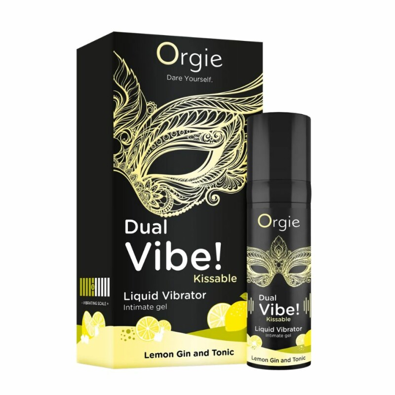 Рідкий вібратор Orgie Dual Vibe! Lemon Gin And Tonic джин-тонік лимон, 15 мл
