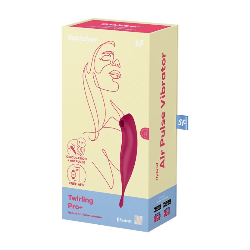 Вібратор для клітора Satisfyer Twirling Pro з вакуумною стимуляцією, червоний, 20 х 4 см - Зображення 1