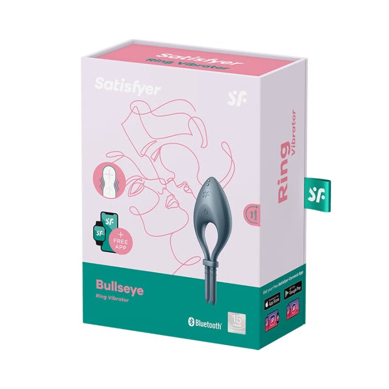 Ерекційне віброкільце Satisfyer Bullseye з додатком, темно-синє, 14.1 х 5.3 см - Изображение 1