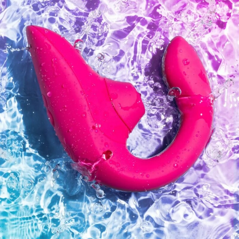 Вібратор-стимулятор подвійний Womanizer Blend Vibrant Pink для точки G і клітора, вакуум і вібрація, рожевий - Зображення 7