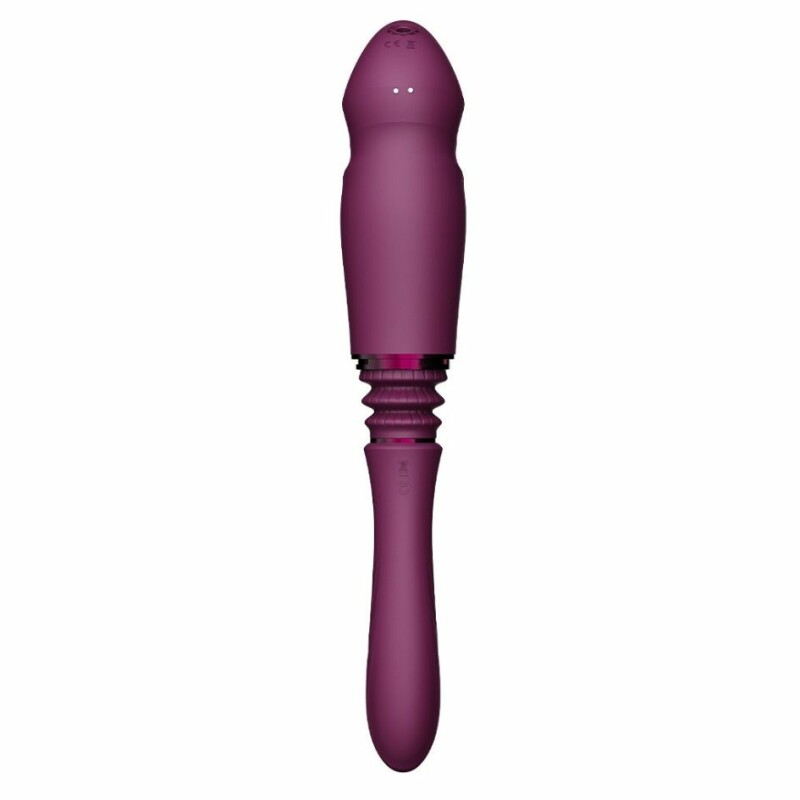 Секс-машина вібратор з 2 насадками Zalo Sesh Velvet Purple з контролем з додатка і пультом, з підігрівом, фіолет - Изображение 9